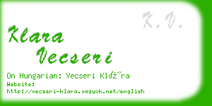 klara vecseri business card